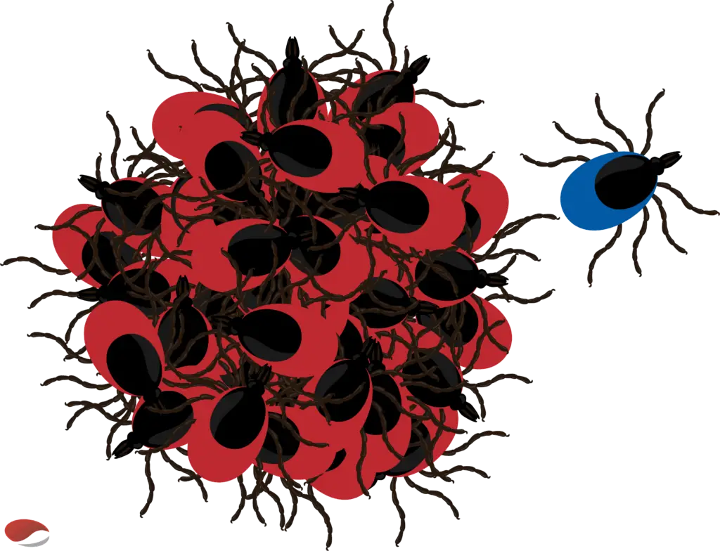 Zecken Grafik 1 aus 100 rot